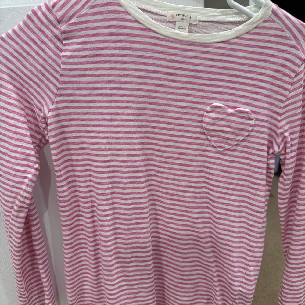 Crewcuts Pink Striped Long Sleeve Tee
